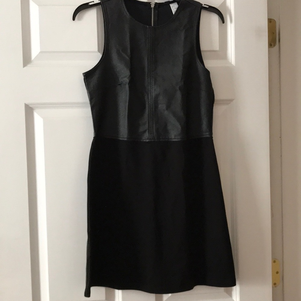 Black leather dress